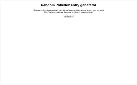 random pokedex entry generator.